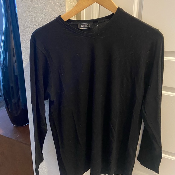 Barney’s NY stretch black Henley - Picture 2 of 2